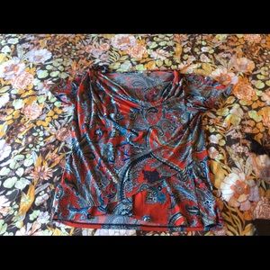 🌙5/$15 Red Paisley Dress Top